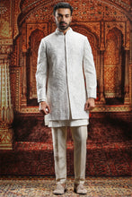 Load image into Gallery viewer, Ivory Silk Sherwani with french knots Embroidery
