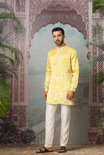 Load image into Gallery viewer, Dandelion Dream Printed Linen Satin Kurta Set

