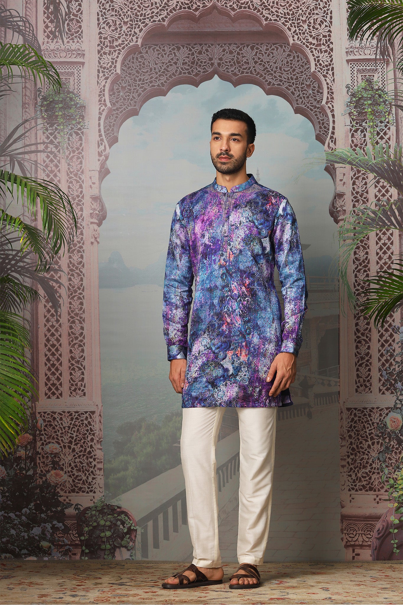 Indigo Cosmos Hand Embroidered Kurta Set