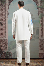 Load image into Gallery viewer, White Abstract Hand-Painted Silk Kurta
