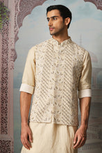 Load image into Gallery viewer, Ivory Splendor Georgette Silk Kurta Bundi Set
