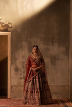 Load image into Gallery viewer, Maroon Raw Silk Double Dupatta Lehenga Set
