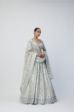 Load image into Gallery viewer, Silver Shimmer Organza  Lehenga Set
