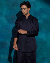 Load image into Gallery viewer, Midnight Blue floral embroidered set
