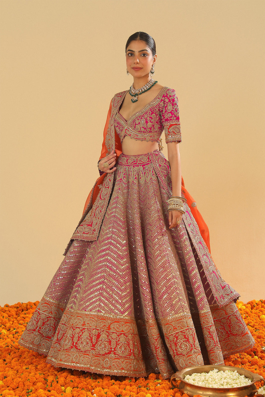 Anahira - Blouse with Lehenga with Dupatta