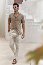 Load image into Gallery viewer, Sand Hued Cuban Embroidered Shirt
