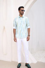 Load image into Gallery viewer, Blue Green Abstract Print Shirt
