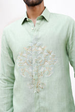 Load image into Gallery viewer, Mint Green Flora Embroidered Shirt
