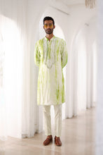 Load image into Gallery viewer, Green Tie-Dye Mirror Work Embroidered Kurta
