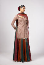 Load image into Gallery viewer, JADE GREEN KURTA LEHENGA PANTS SET

