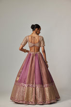 Load image into Gallery viewer, MUD MAUVE MULTICOLOR CHITA SEQUIN SCATTERED LEHENGA SET WITH V NECK FULL SLEEVES
