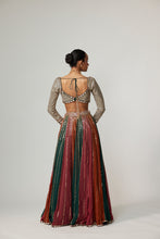 Load image into Gallery viewer, CRANBERRY LEHENGA PANTS WITH SWEETHEART NECK FULL SLEEVE BLOUSE
