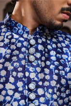 Load image into Gallery viewer, INDIGO PRNTED SHORT JACKET KURTA PATIYALA SALWAR
