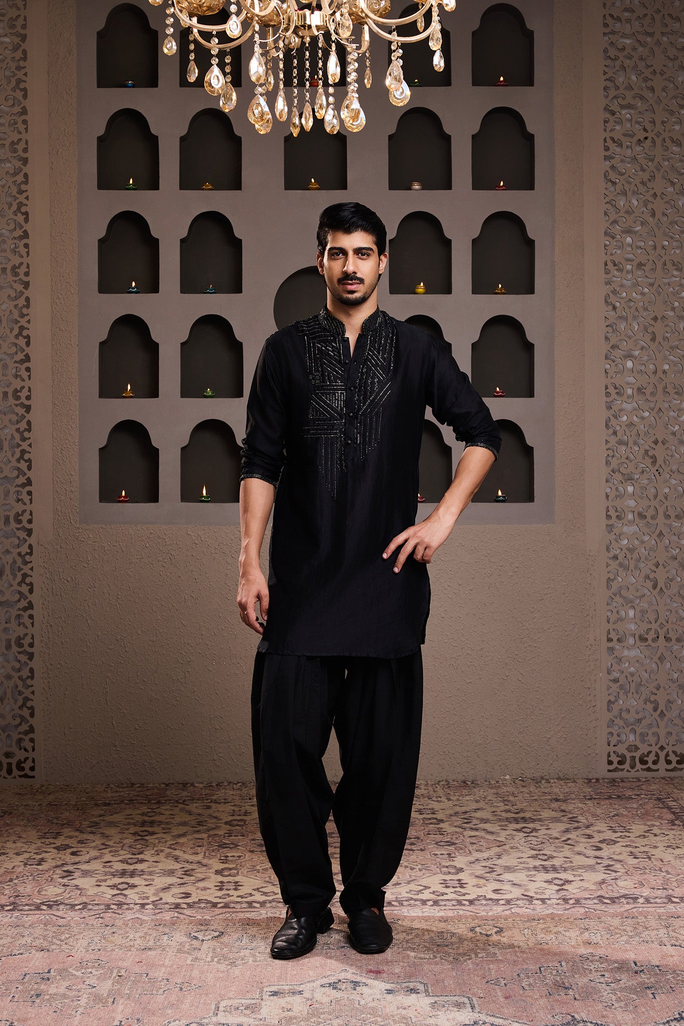 EMBROIDERED  BLACK KURTA SALWAR