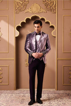 Load image into Gallery viewer, LILAC EMBROIDERED COAT AND VEST WITH PANT

