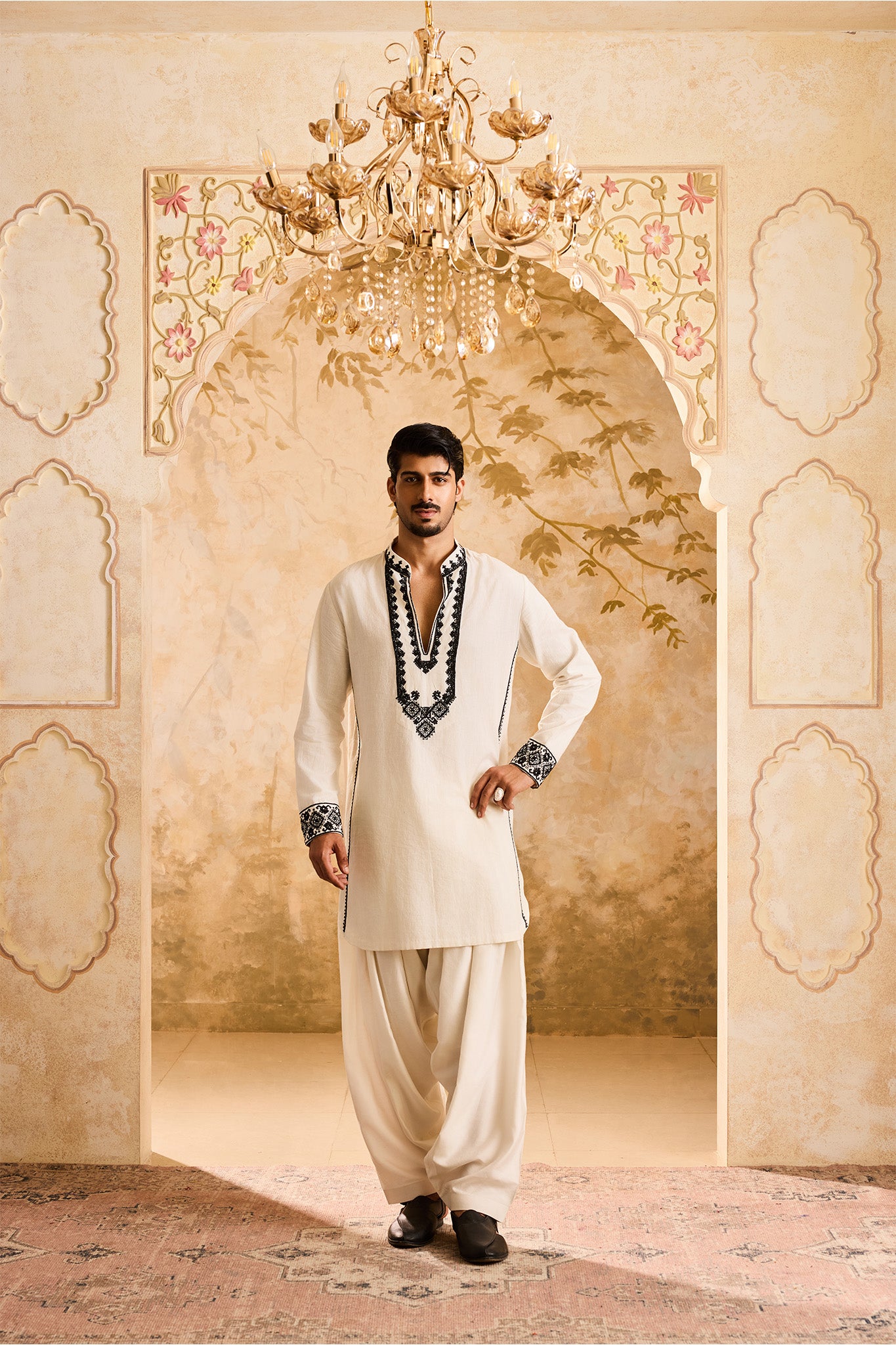 EMBROIDRED WHITE KURTA PATIYALA SALWAR