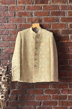 Load image into Gallery viewer, Beige Thread Work Bandhgala and Pant Set
