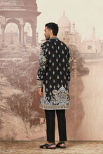 Load image into Gallery viewer, Black Floraison Dori Embroidered Kurta Set
