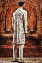 Load image into Gallery viewer, Cream silk Dabka and Pitta Work Sherwani
