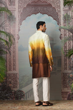 Load image into Gallery viewer, Sunset Golden Floral Embroidered Open Kurta Bundi Set
