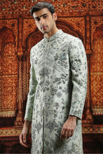 Load image into Gallery viewer, Leafy Floral Silk Dabka Embroidered Sherwani
