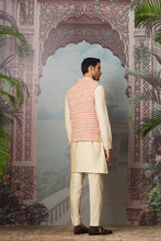 Load image into Gallery viewer, Gul Kantha Linen Embroidered Kurta Bundi Set
