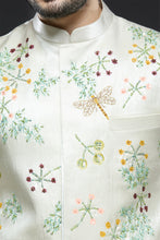Load image into Gallery viewer, Ivory Hand Painted and Hand Embroidered Vest Set
