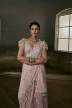Load image into Gallery viewer, Rose Pink Pre-draped  Saree With Trail
