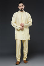 Load image into Gallery viewer, Mustard Threadwork Sherwani Jacket Set
