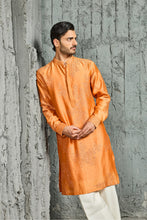 Load image into Gallery viewer, Sunset Bloom Orange French Knot Kurta Set
