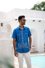 Load image into Gallery viewer, Vivid Blue Cow Boy Embroidered Shirt
