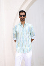 Load image into Gallery viewer, Blue Green Abstract Print Shirt
