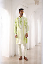 Load image into Gallery viewer, Green Tie-Dye Mirror Work Embroidered Kurta
