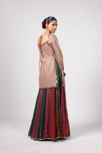 Load image into Gallery viewer, JADE GREEN KURTA LEHENGA PANTS SET
