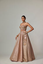 Load image into Gallery viewer, DEEP BEIGE MULTICOLOR CORSET WITH SKIRT
