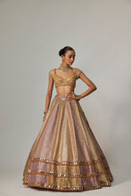 Load image into Gallery viewer, MUSTARD MULTICOLOR HEAVY METALLIC LEHENGA WITH DOUBLE DUPATTA
