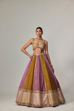 Load image into Gallery viewer, GREEN MULTICOLOR SEQUIN SCATTER LEHENGA SET
