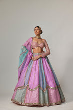 Load image into Gallery viewer, MAUVE MULTICOLOR SEQUIN SCATTERED LEHENGA WITH SWEETHEART FULL SLEEVE BLOUSE
