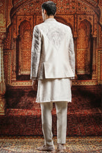 Load image into Gallery viewer, Ivory Silk Bandhgala with Zari Embroidered Kurta
