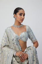 Load image into Gallery viewer, Silver Shimmer Organza  Lehenga Set
