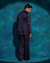 Load image into Gallery viewer, Midnight Blue hand embroidered concept blazer set
