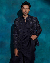 Load image into Gallery viewer, Midnight Blue floral embroidered set
