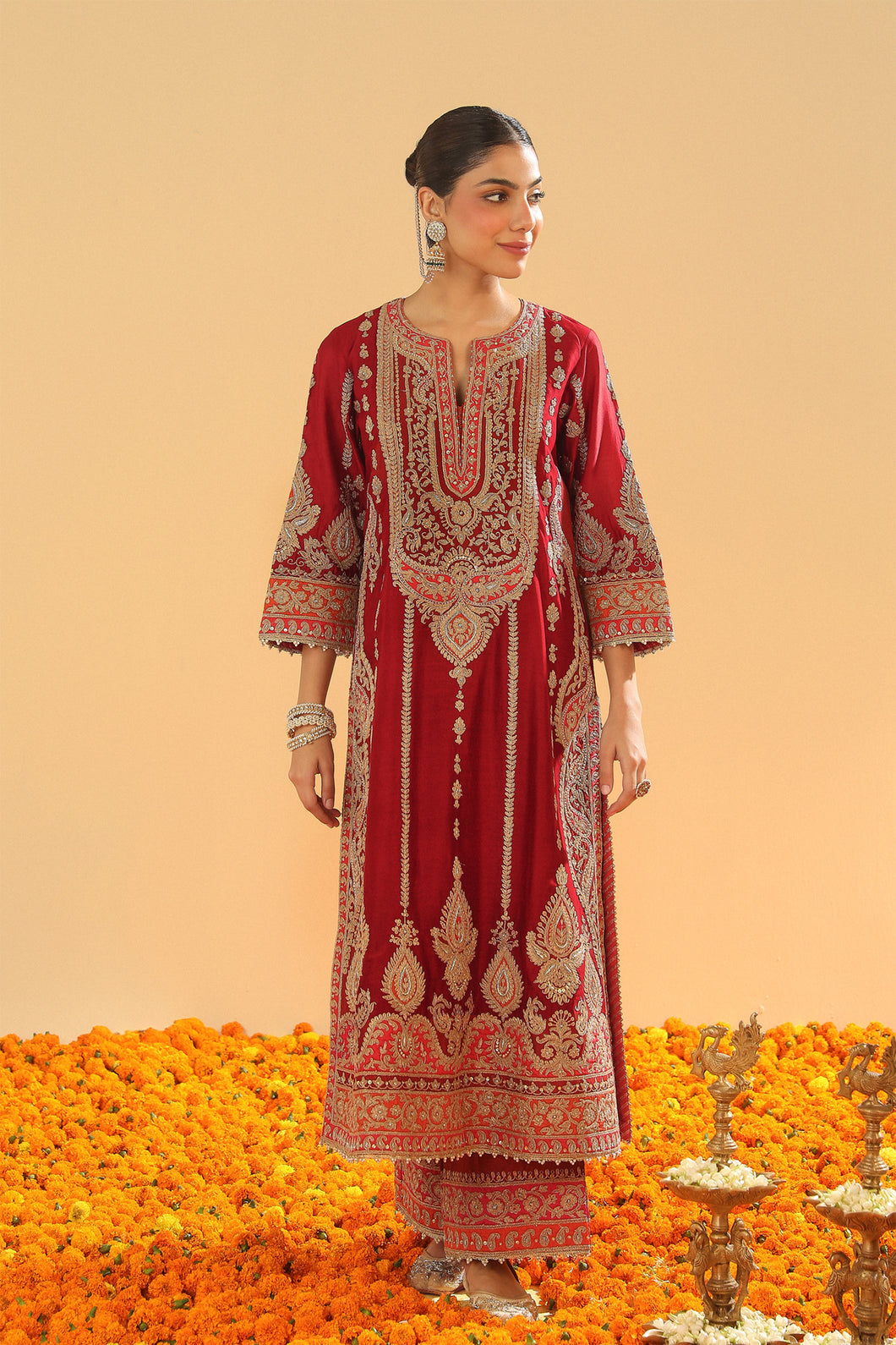 Rua - A-Line Kurta with Palazzo and Dupatta