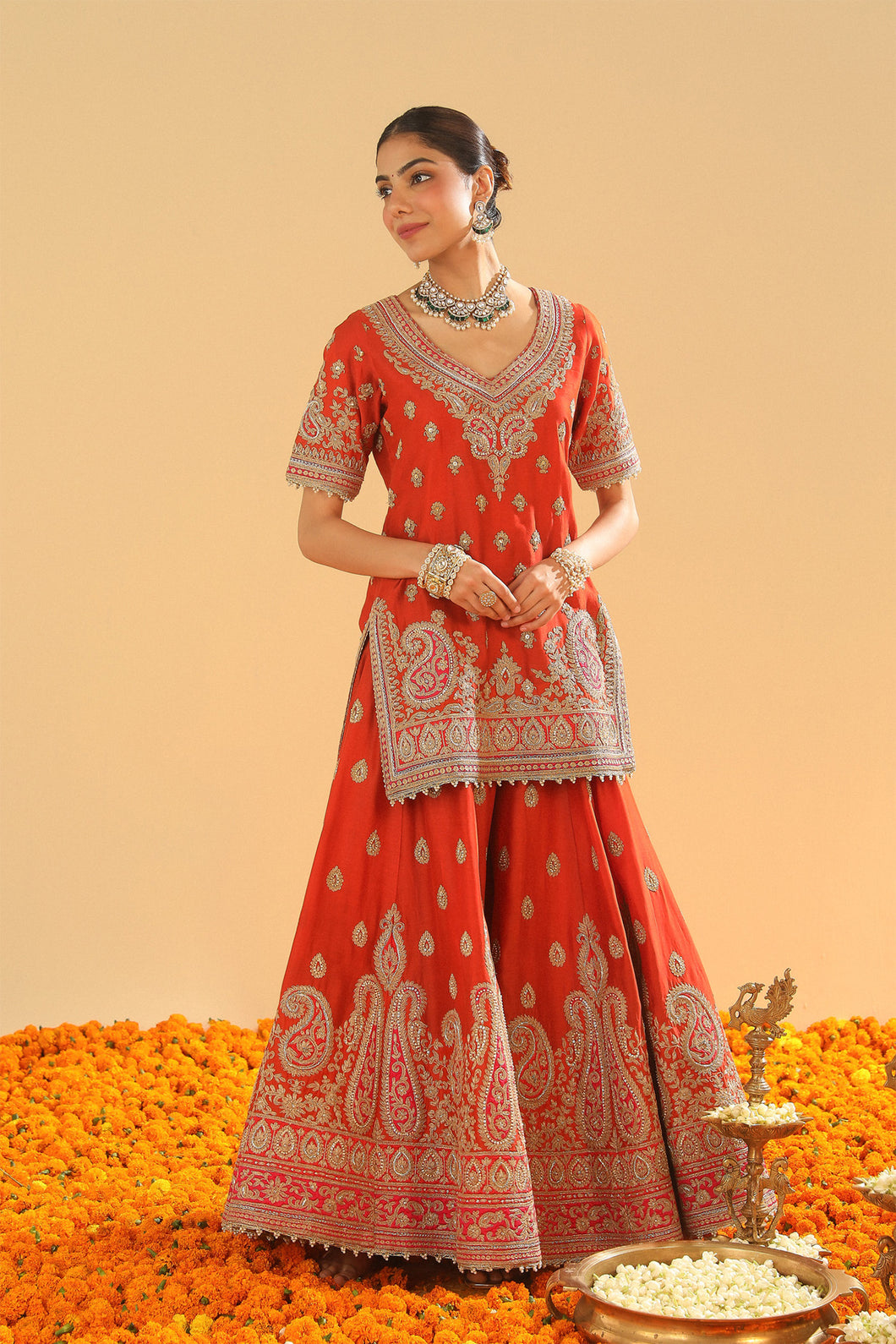 Shazfa - Short Kurta with Sharara and Dupatta