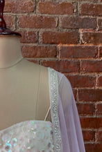 Load image into Gallery viewer, Ivory corset and Lavender Sequin work lehenga set

