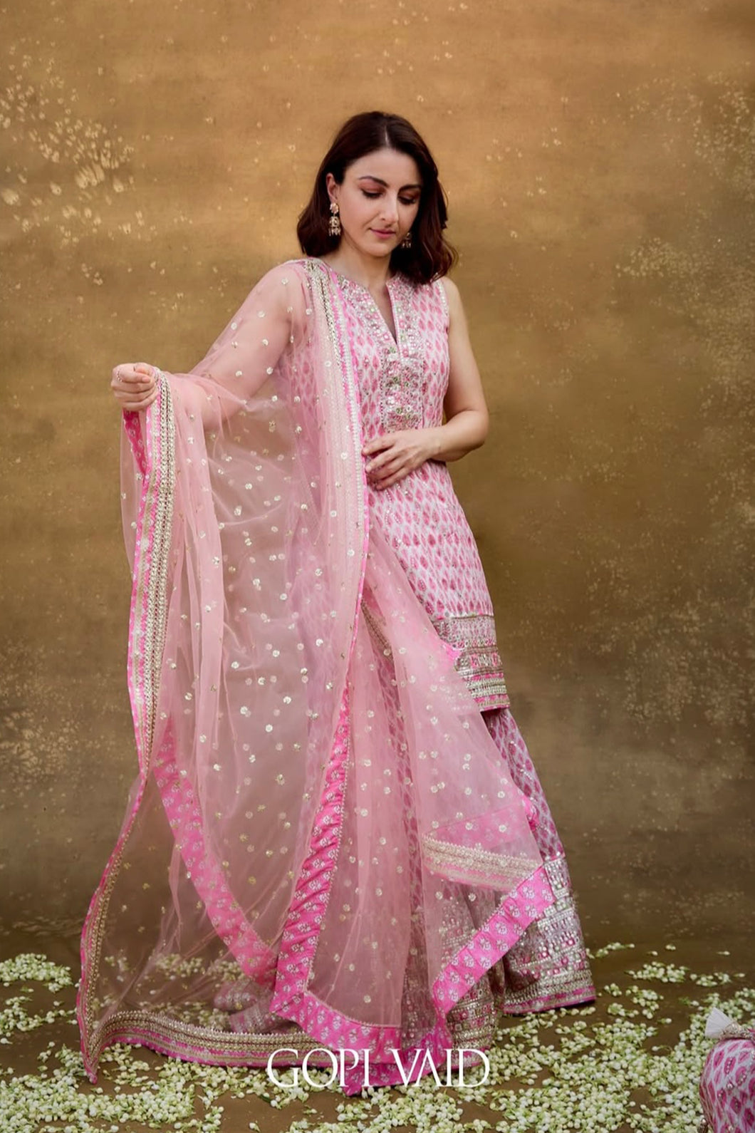 Soha Ali Khan in Dhruvi Sharara Set