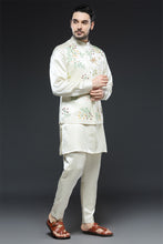 Load image into Gallery viewer, Ivory Hand Painted and Hand Embroidered Vest Set
