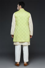 Load image into Gallery viewer, Ivory and Green Jacket Set
