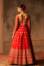 Load image into Gallery viewer, Red Raw Silk Anarkali Set
