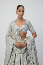 Load image into Gallery viewer, Silver Shimmer Organza  Lehenga Set
